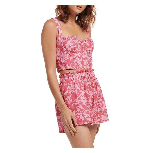 CHARLIE HOLIDAY Womens Pink Underwire Lined Sleeveless Crop Top XL - Picture 3 of 3